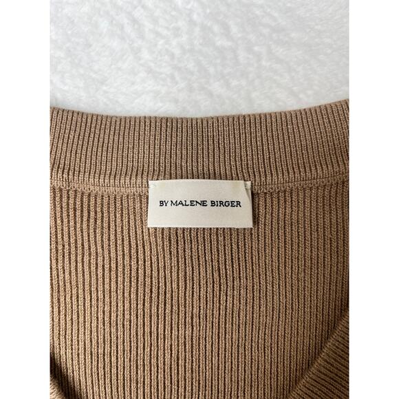 By Malene Birger Knit Side Slit Tan Sweater Vest sz XS Boho Euro Lagenlook - Picture 3 of 13